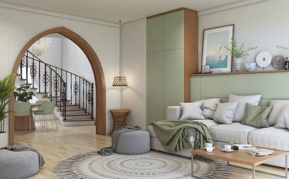 living room plywood arch design